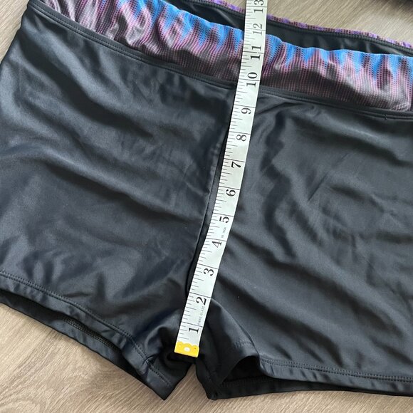 Purple & Black Tankini with Boy Shorts Swimsuit - Picture 8 of 15